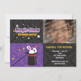 Das Kaninchen-Geburtstags-Party des Magiers Einladung