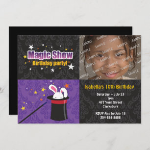 Das Kaninchen-Geburtstags-Party des Magiers Einladung