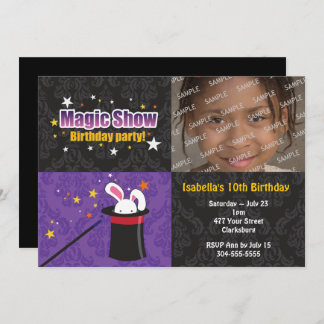 Das Kaninchen-Geburtstags-Party des Magiers Einladung