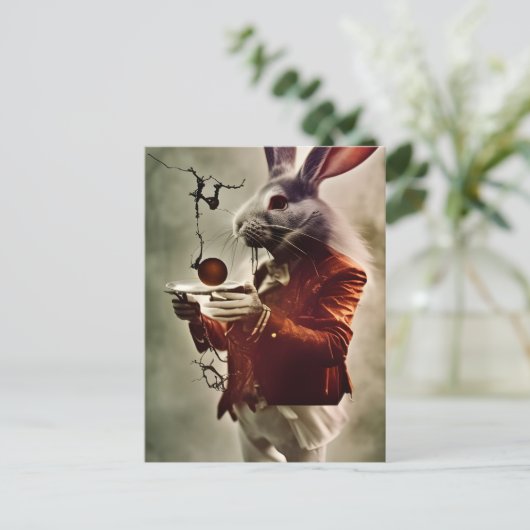 Das Kaninchen Gentleman Postkarte (Stehend Vorderseite)