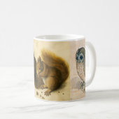 Das Kaninchen (Junghaar), Eichhörnchen und Eule Kaffeetasse (VorderseiteRechts)