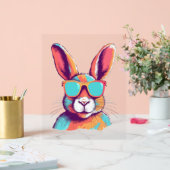 Das Kaninchen mit einer Brille verschmieren Acrylschild (Hochzeit)