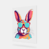 Das Kaninchen mit einer Brille verschmieren Acrylschild (Winkel)