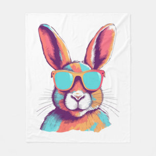 Das Kaninchen mit einer Brille verschmieren Fleecedecke