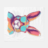 Das Kaninchen mit einer Brille verschmieren Fleecedecke (Vorderseite (Horizontal))