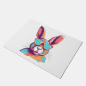 Das Kaninchen mit einer Brille verschmieren Fußmatte (Schrägansicht)