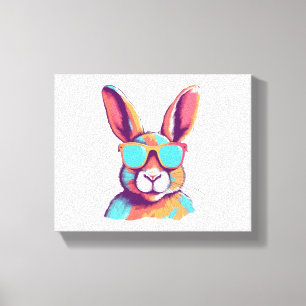 Das Kaninchen mit einer Brille verschmieren Leinwanddruck