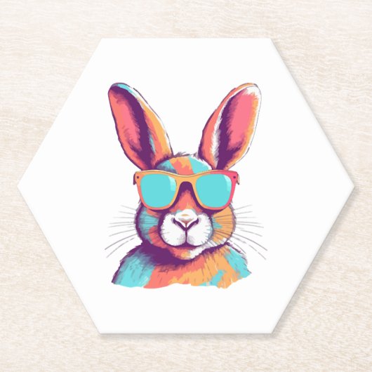 Das Kaninchen mit einer Brille verschmieren Untersetzer (Vorderseite)