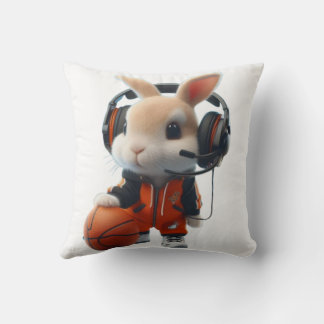 Das Kaninchen spielt Basketball Kissen