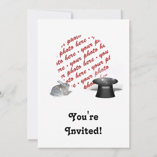 Das Kaninchen und das Foto der Magie Einladung (Vorderseite)