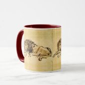 DAS KAP LION LYING DOWN, von Rembrandt Sepia, Blac Tasse (Vorderseite Links)