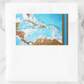 Das karibische (Karte) Rechteckiger Aufkleber (Tasche)