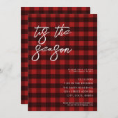 Das Karierte Weihnachtsfest der Jahreszeit Einladung (Vorne/Hinten)