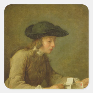 Das Kartenhaus Quadratischer Aufkleber