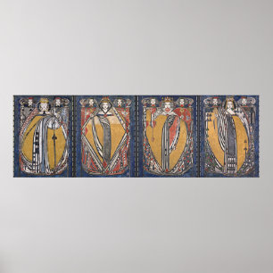 Das Kartenstapele des Queens-vier Poster