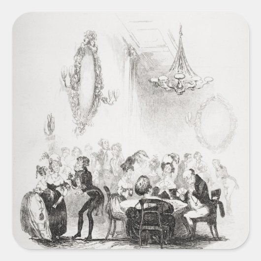 Das Kartenzimmer im Bath Quadratischer Aufkleber (Vorderseite)