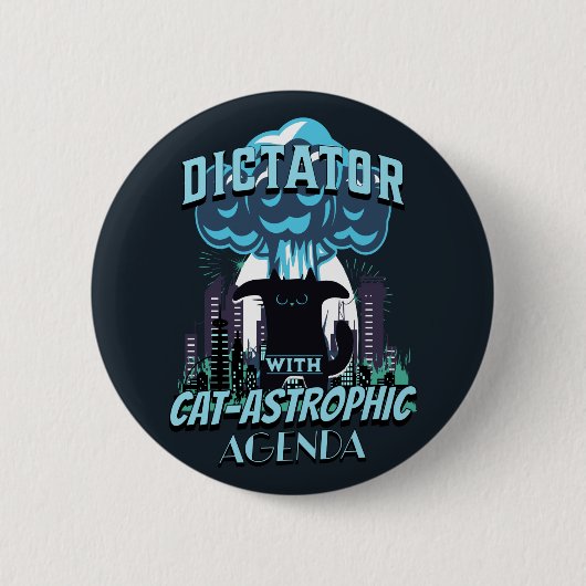 Das katastrophale Funny Cat Design Button (Vorderseite)