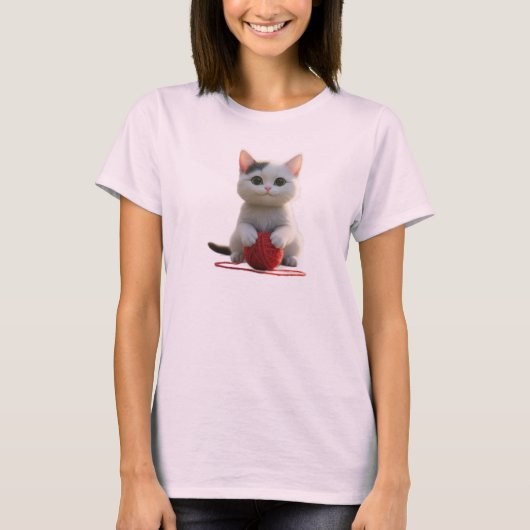 Das Kätzchen und das rote Garn T-Shirt (Vorderseite)