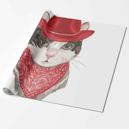 Das Katze-Vasel zeichne mit einem Hattier Geschenkpapier (Ungerollt)