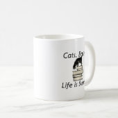 Das Katzen-Buch-Leben ist süß Kaffeetasse (VorderseiteRechts)