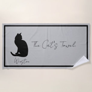 Das Katzen Handtuch grau