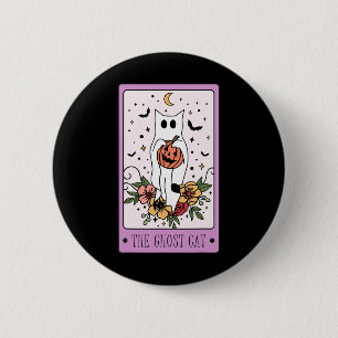 Das katzenartige Tarot Ghost Halloween Pumpkin Cat Button