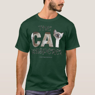 Das Katzenflüstern-weiße, langhaarige Ölgemälde T-Shirt