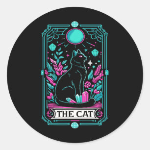 Das katzenkartenHalloween-Tarot mit dem mystischen Runder Aufkleber