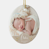 Das Keepake-Foto meines ersten Weihnachtsjunges Keramik Ornament (Rechts)