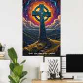 Das Keltische Kreuz steht als Leuchtfeuer der Hoff Poster (Heimbüro)