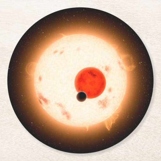 Das Kepler-16 System. Runder Pappuntersetzer (Vorderseite)