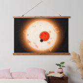 Das Kepler-16 System. Wandteppich Mit Holzrahmen (Schlafzimmer)