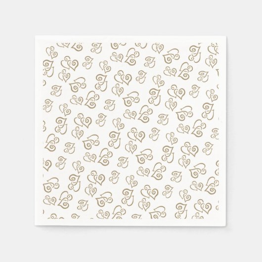 Das Khaki-Herzmuster im Vergleich zum Weißbuch zum Serviette (Vorderseite)