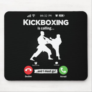 Das Kickboxen ruft Retro-Männer der Kampfsportarte Mousepad