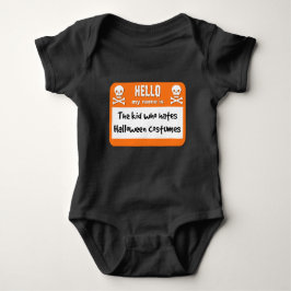 Das Kind, das Halloween-Kostüme hasst Name-Tag Baby Strampler