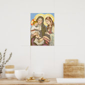 Das Kind Jesus mit seiner Mutter und Großmutter Poster (Küche)