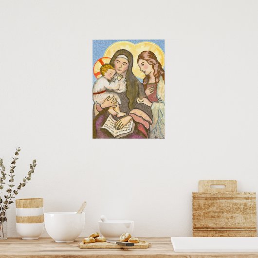 Das Kind Jesus mit seiner Mutter und Großmutter Poster (Küche)