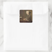 Das Kind mit einem Teetotum Quadratischer Aufkleber (Tasche)