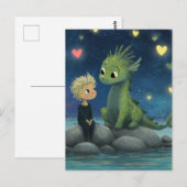 Das Kind und der Drache Postkarte (Vorne/Hinten)