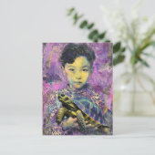 Das Kind und die Schildkröte Postkarte (Stehend Vorderseite)