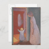 Das Kind vor der Tür, 1897 Postkarte (Vorne/Hinten)