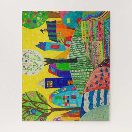 Das Kind Zeichne einer Stadt Puzzle (Vertikal)