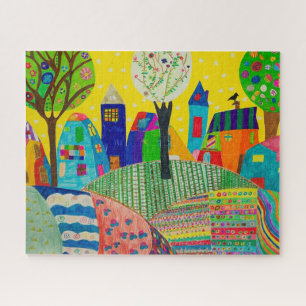 Das Kind Zeichne einer Stadt Puzzle