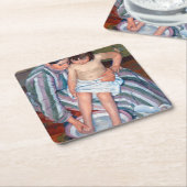 Das Kinderbad, Mary Cassatt Rechteckiger Pappuntersetzer (angewinkelt)