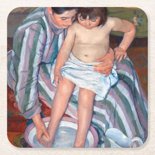 Das Kinderbad, Mary Cassatt Rechteckiger Pappuntersetzer (Vorderseite)
