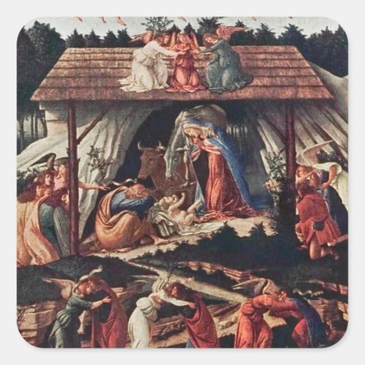 Das Kinderbuch zum Weihnachtsfeiertag Quadratischer Aufkleber (Vorderseite)