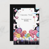 Das Kinderparadies Candyland zum Geburtstag Dankeskarte (Vorne/Hinten)