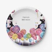 Das Kinderparadies Candyland zum Geburtstag Pappteller (Vorderseite)