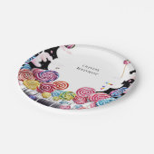 Das Kinderparadies Candyland zum Geburtstag Pappteller (Schrägansicht)