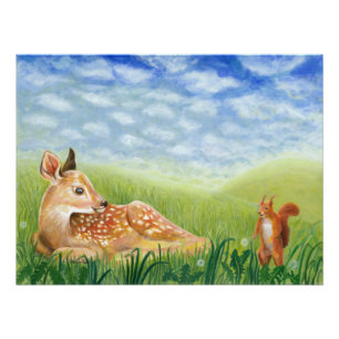 Das Kinderzimmer der Gras Illustration Poster